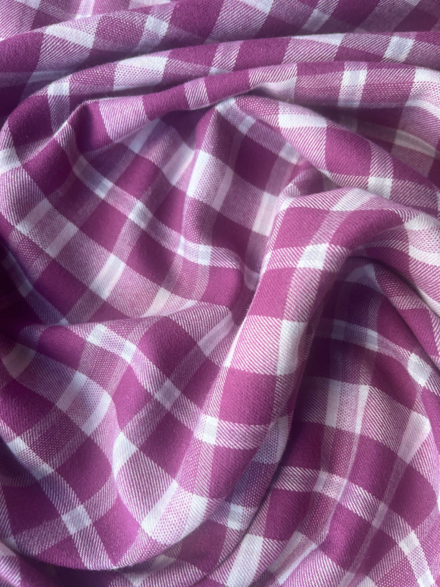 MONTI 012 42286/7cotton dobby twill check pink/off white