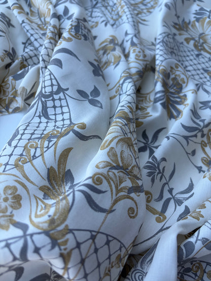 BILLY 006 viscose print grey/gold