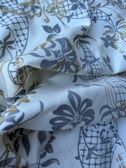 BILLY 006 viscose print grey/gold