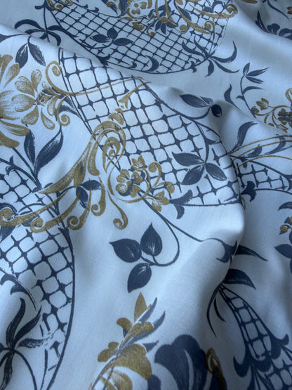 BILLY 006 viscose print grey/gold