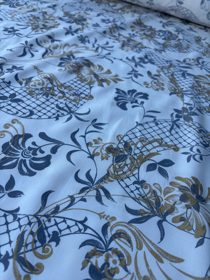 BILLY 006 viscose print grey/gold