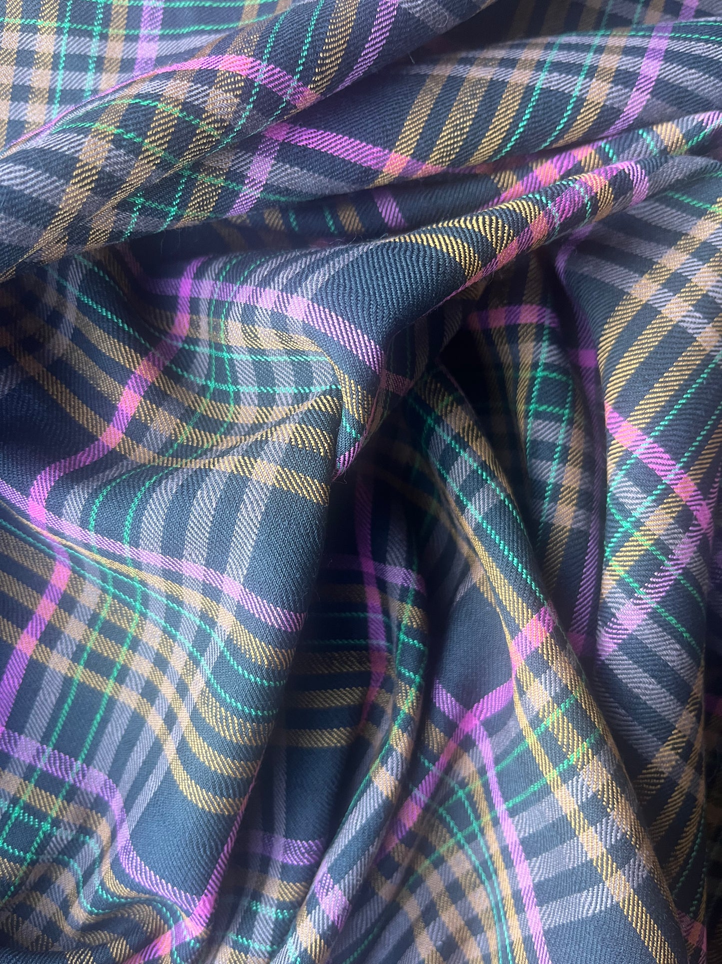 MONTI 004 44018/1B cotton dobby twill check black/pink/green