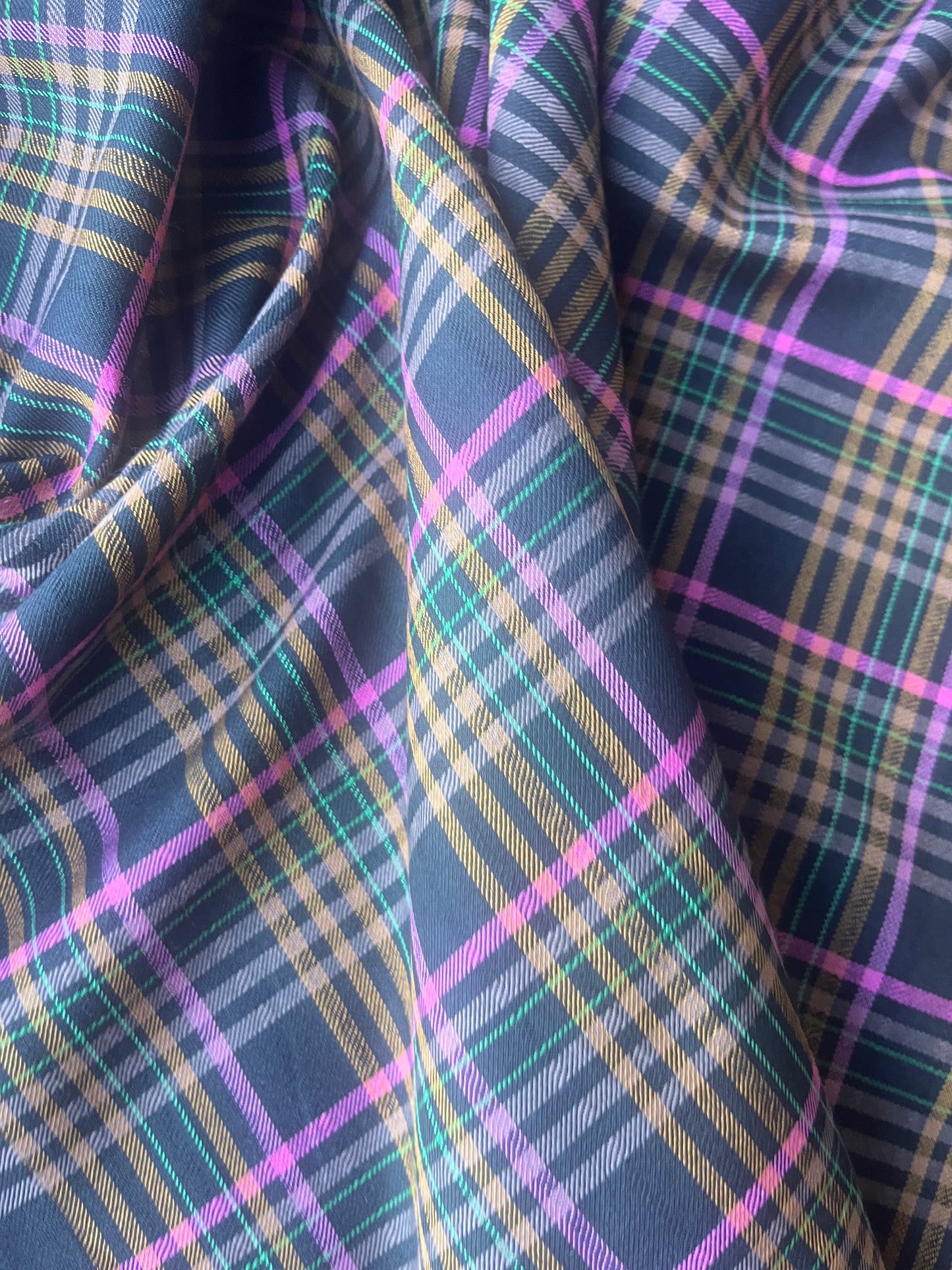 MONTI 004 44018/1B cotton dobby twill check black/pink/green