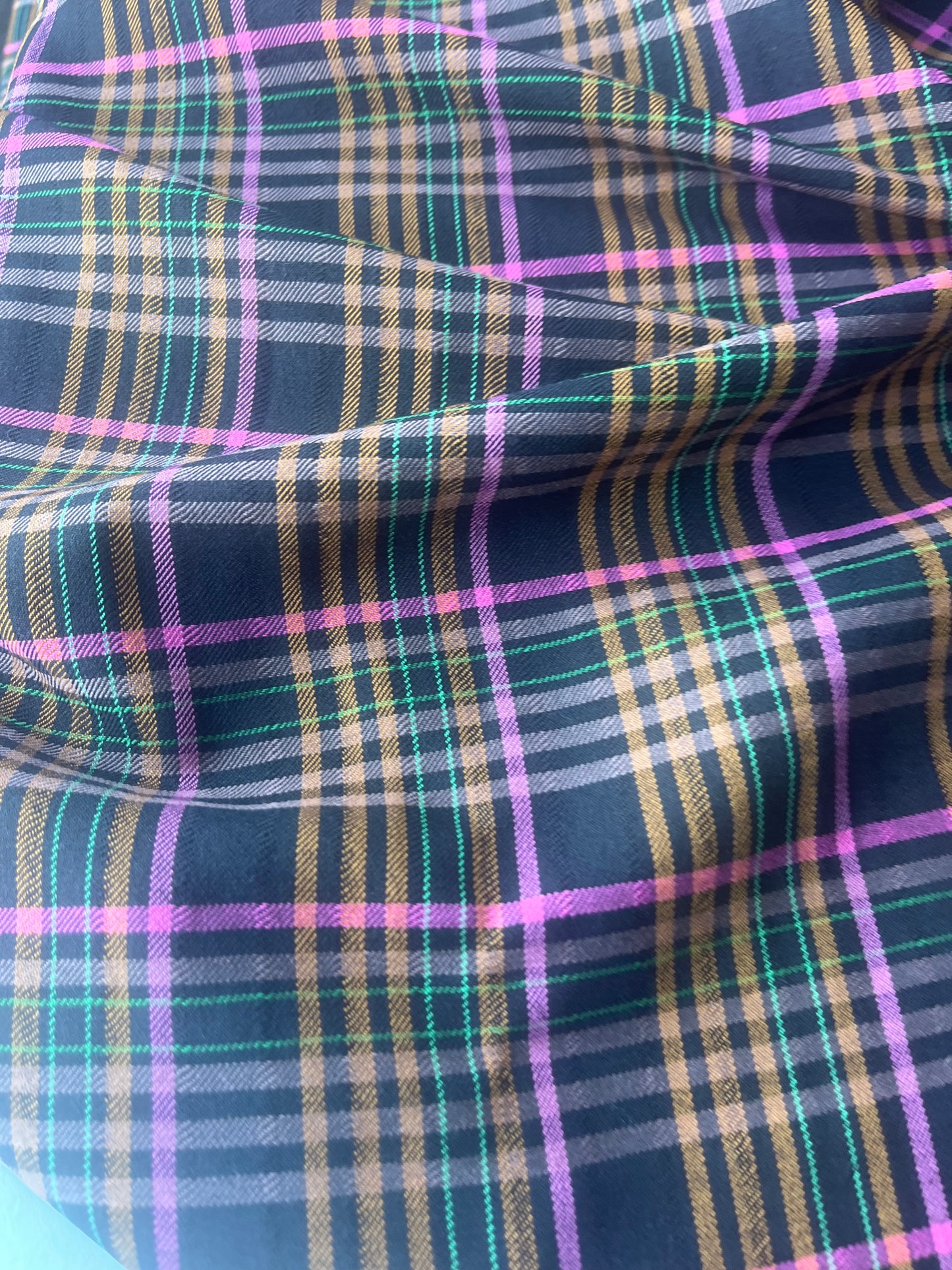 MONTI 004 44018/1B cotton dobby twill check black/pink/green