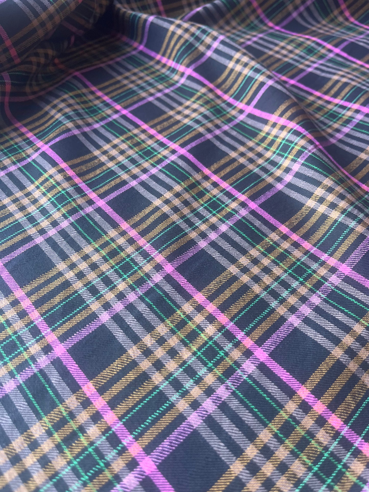MONTI 004 44018/1B cotton dobby twill check black/pink/green