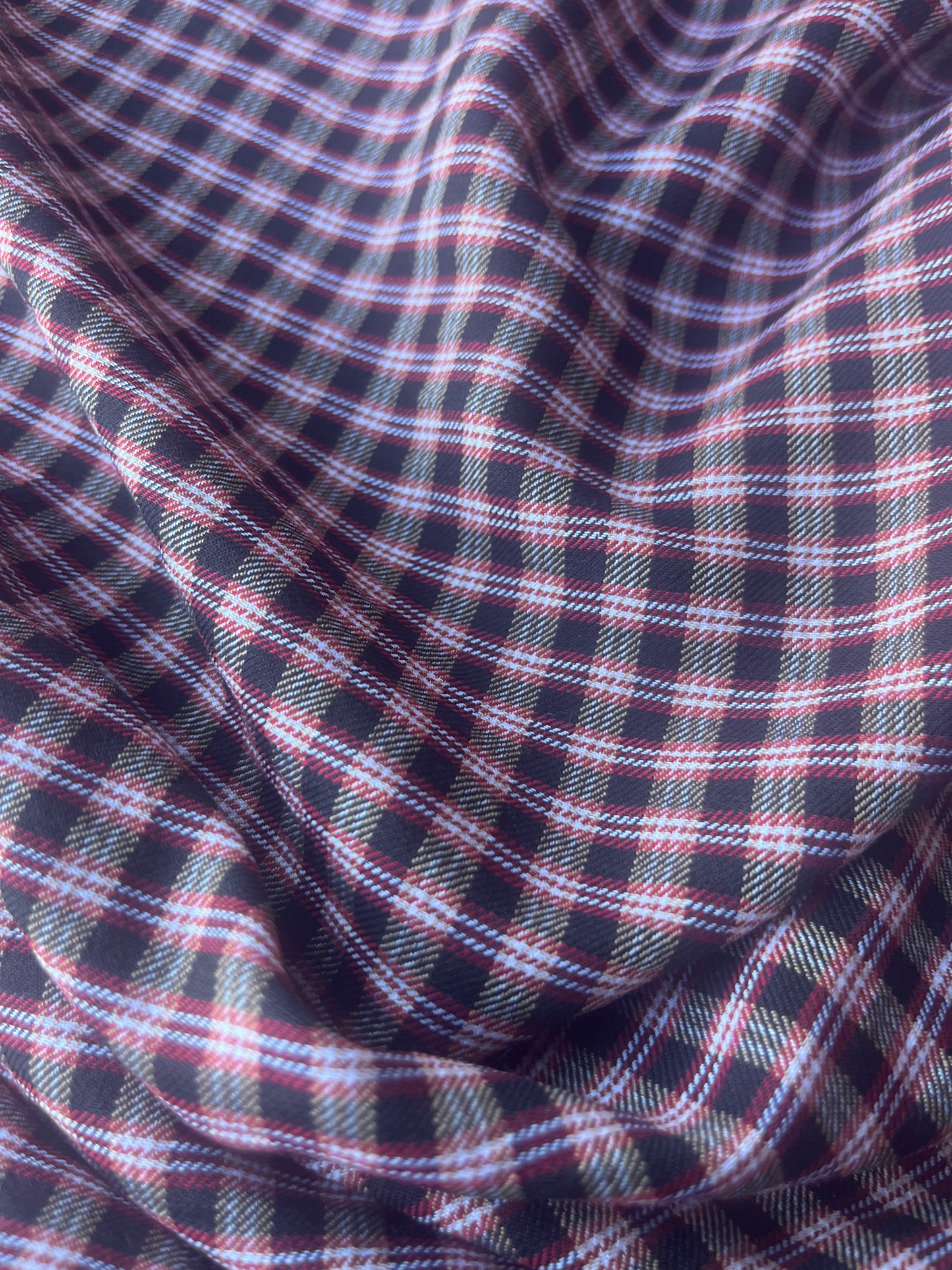 MONTI 005 46695/7 cotton dobby twill check Brown/red/off white