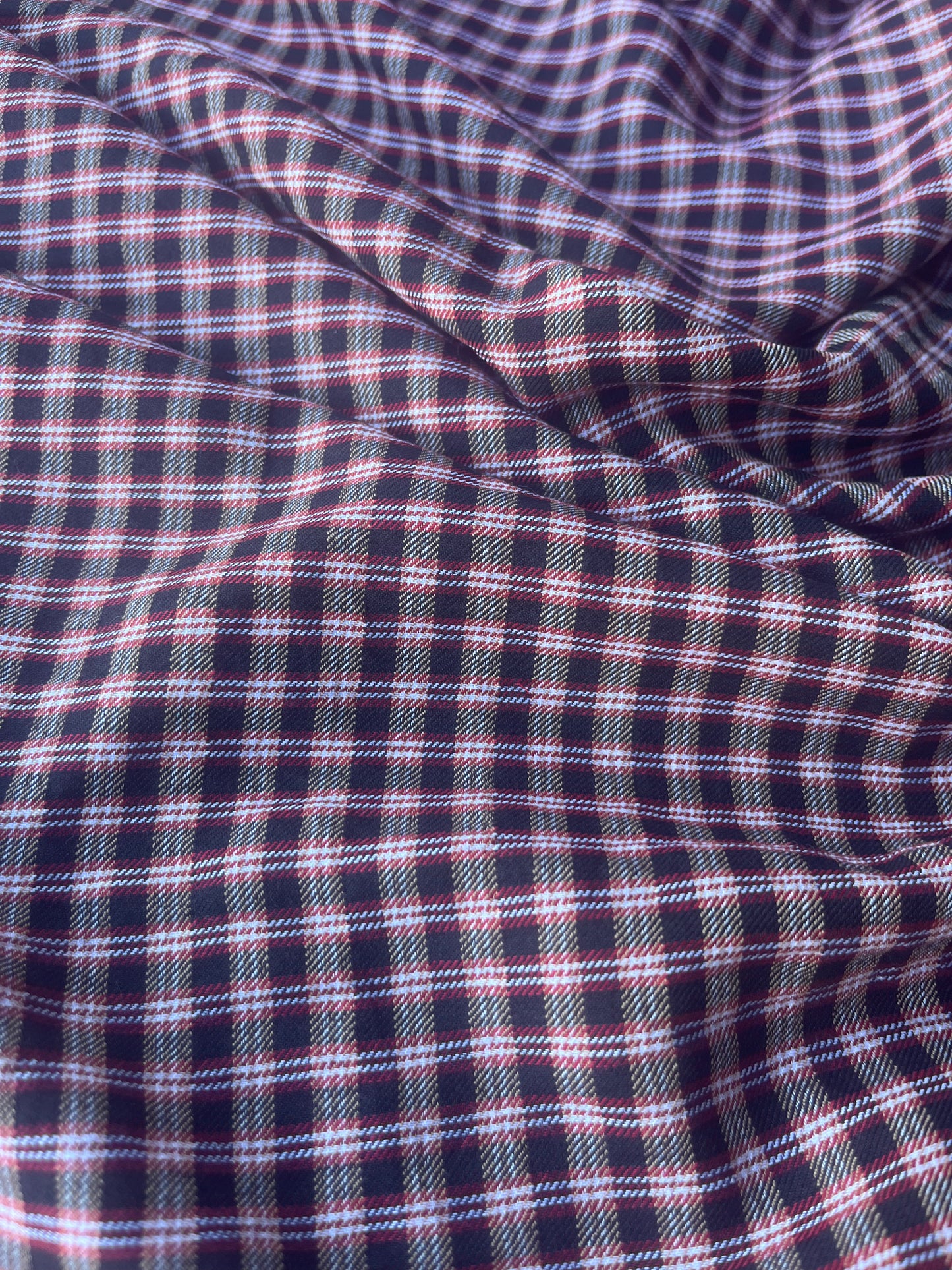 MONTI 005 46695/7 cotton dobby twill check Brown/red/off white