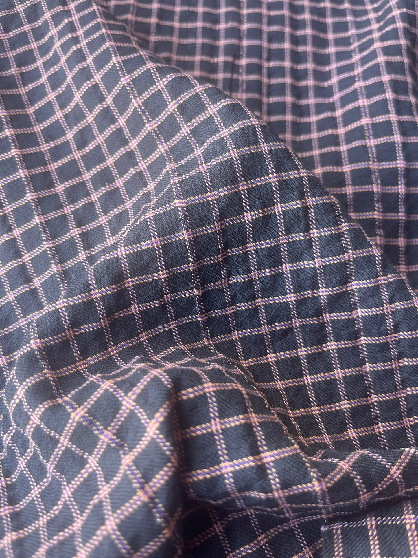 MONTI 008 43983/1 cotton dobby twill check black/pink/orange