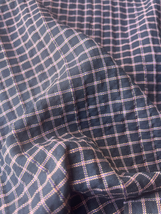MONTI 008 43983/1 cotton dobby twill check black/pink/orange