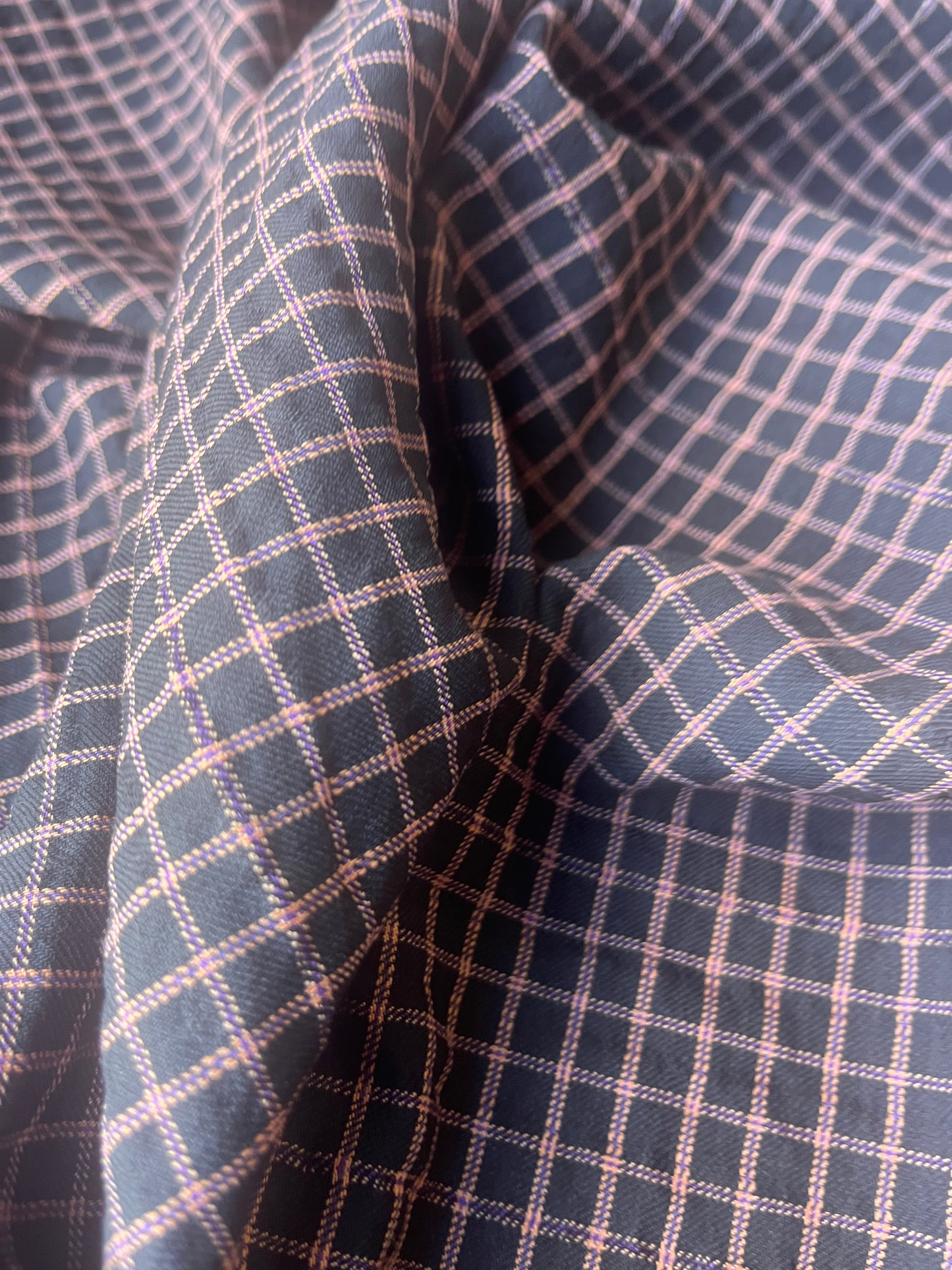 MONTI 008 43983/1 cotton dobby twill check black/pink/orange
