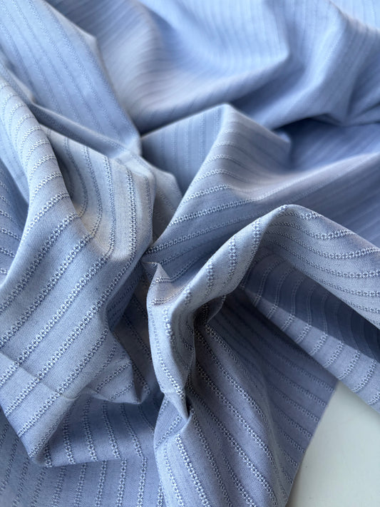 AMI 048 yarn dyed cotton stripes light blue
