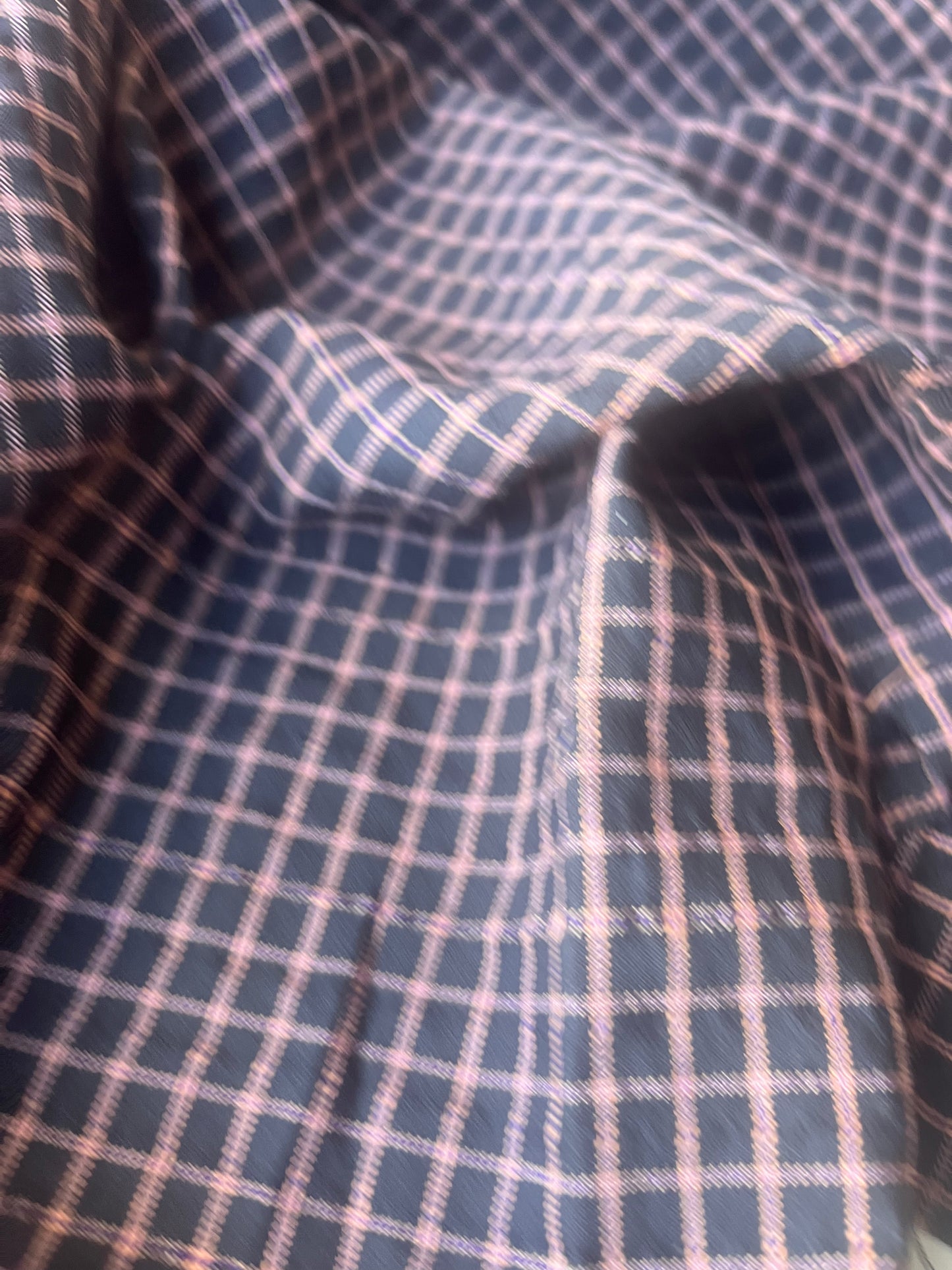 MONTI 008 43983/1 cotton dobby twill check black/pink/orange