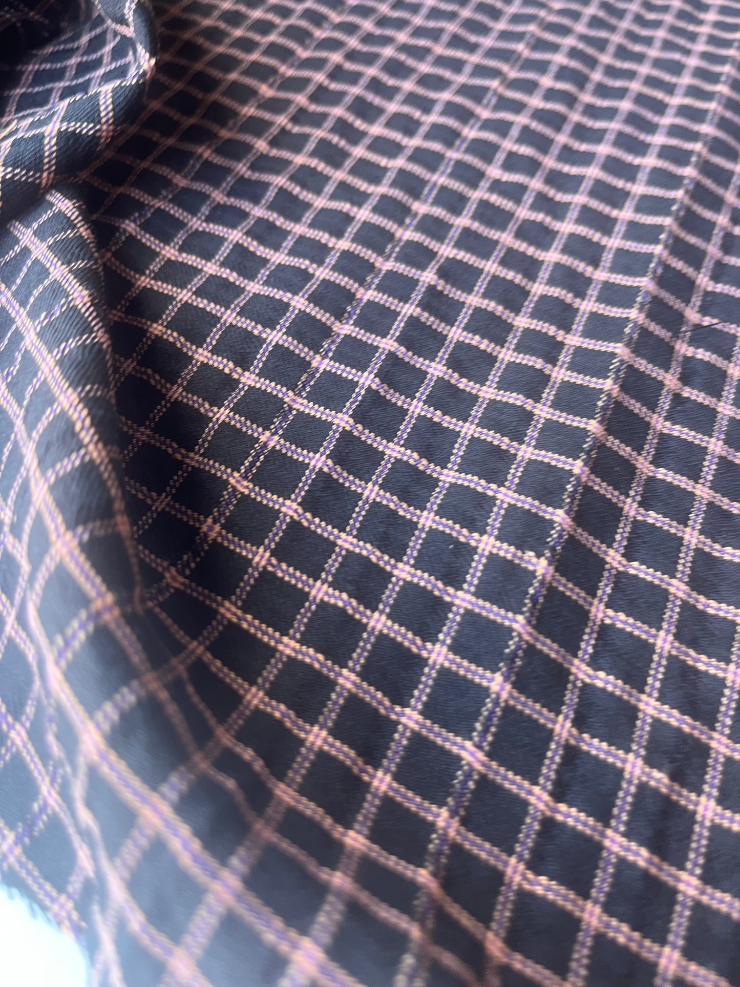 MONTI 008 43983/1 cotton dobby twill check black/pink/orange