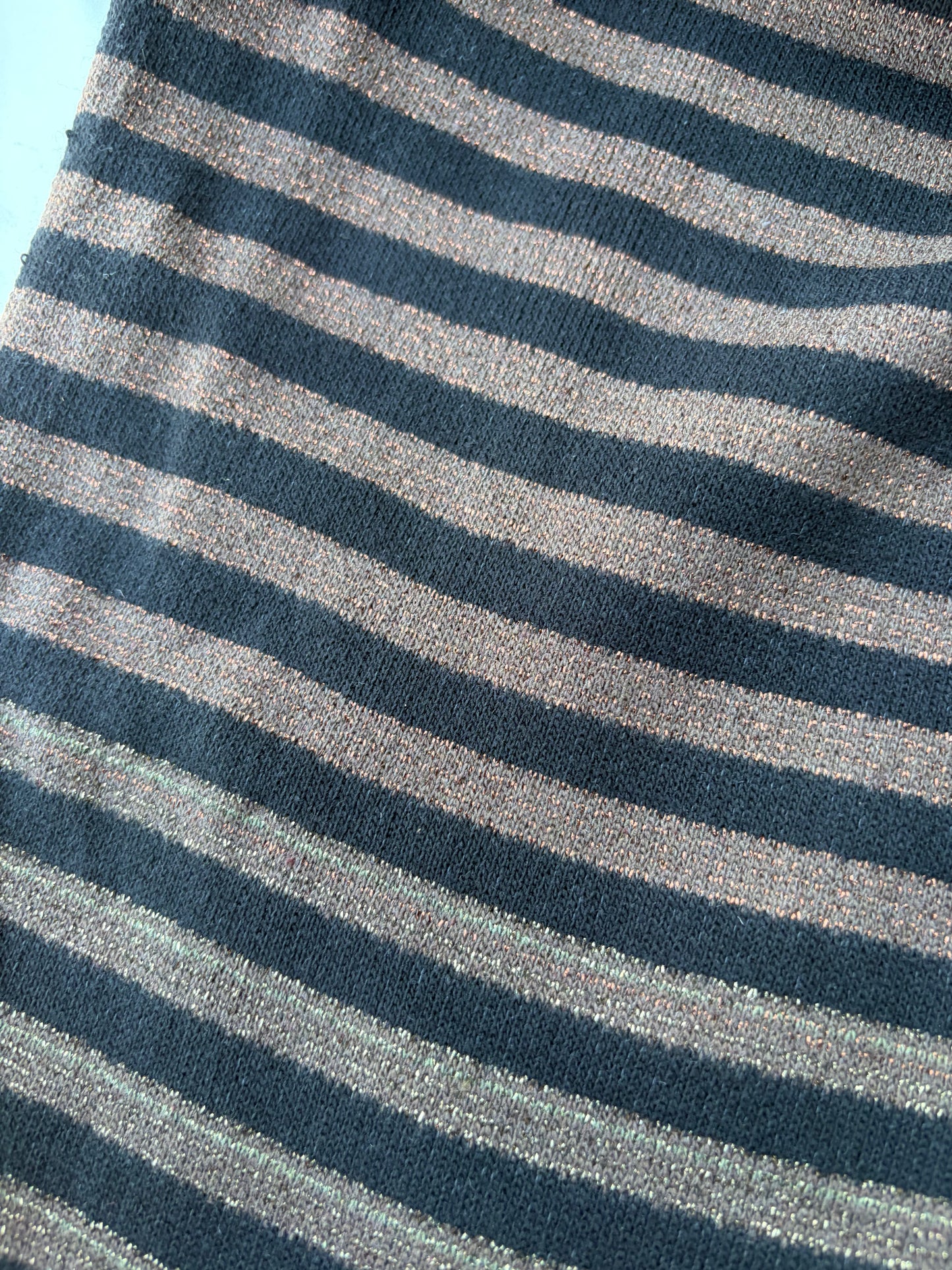 BILLY 009 Black/brown striped French Terry with lurex