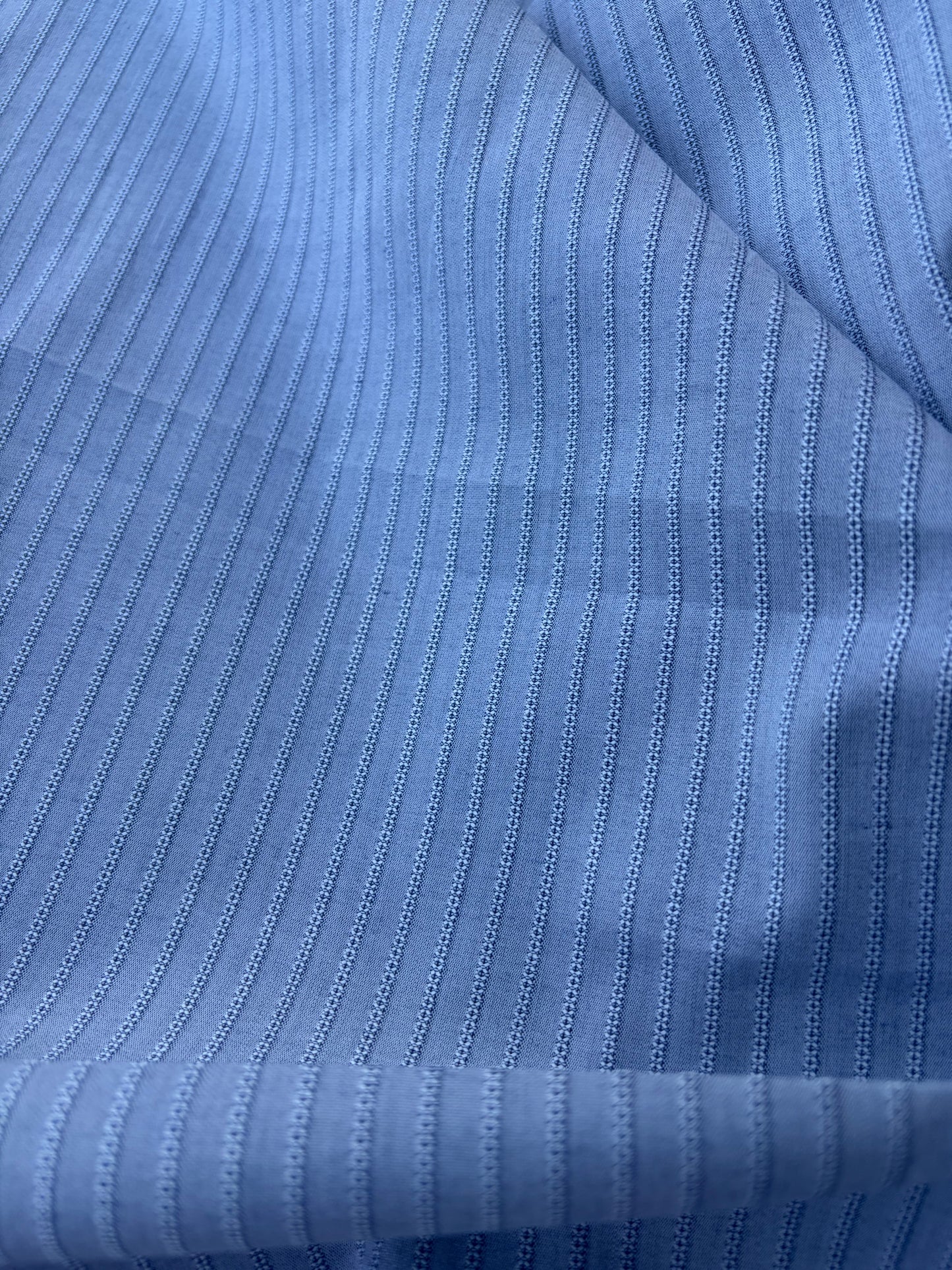 AMI 048 yarn dyed cotton stripes light blue