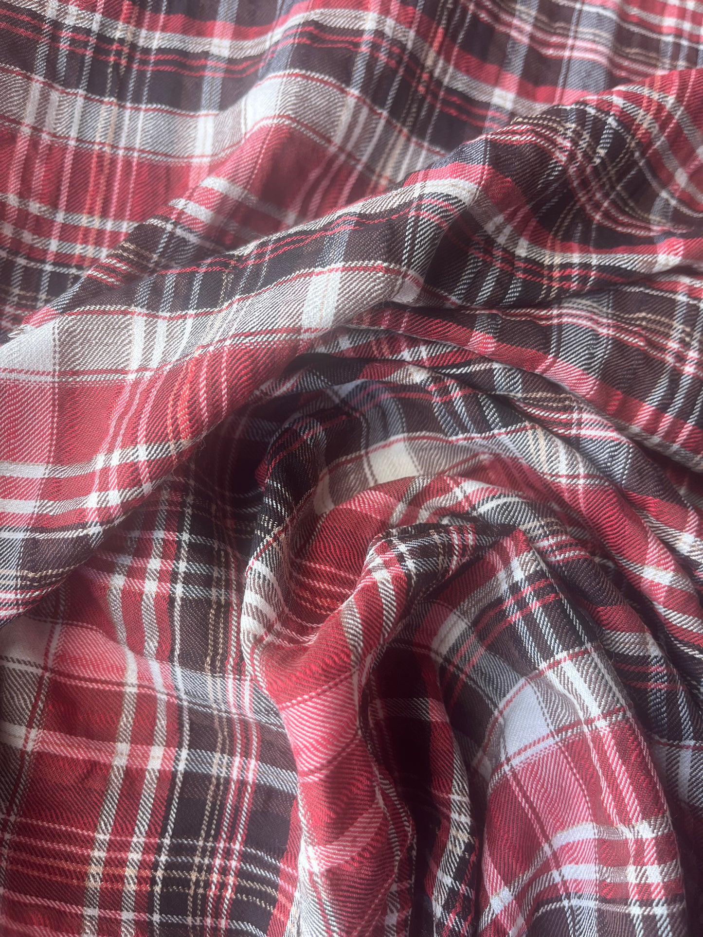 MONTI 006 43910/2 crinkle cramming cotton check brown/red