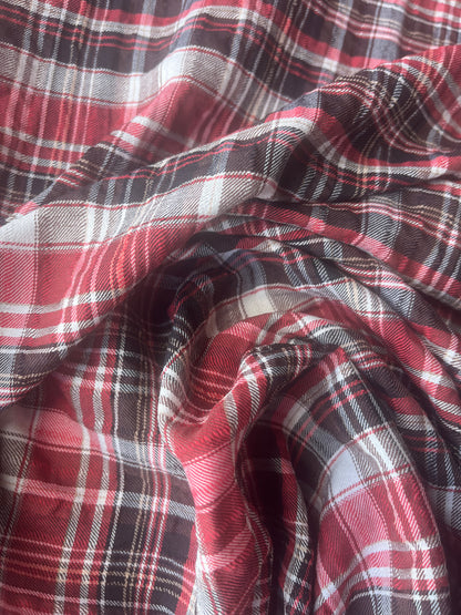 MONTI 006 43910/2 crinkle cramming cotton check brown/red