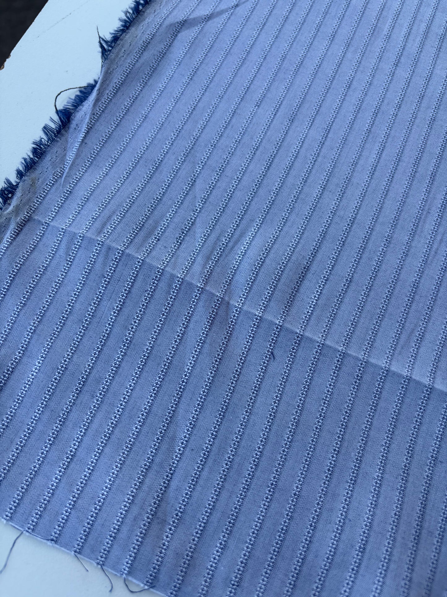 AMI 048 yarn dyed cotton stripes light blue