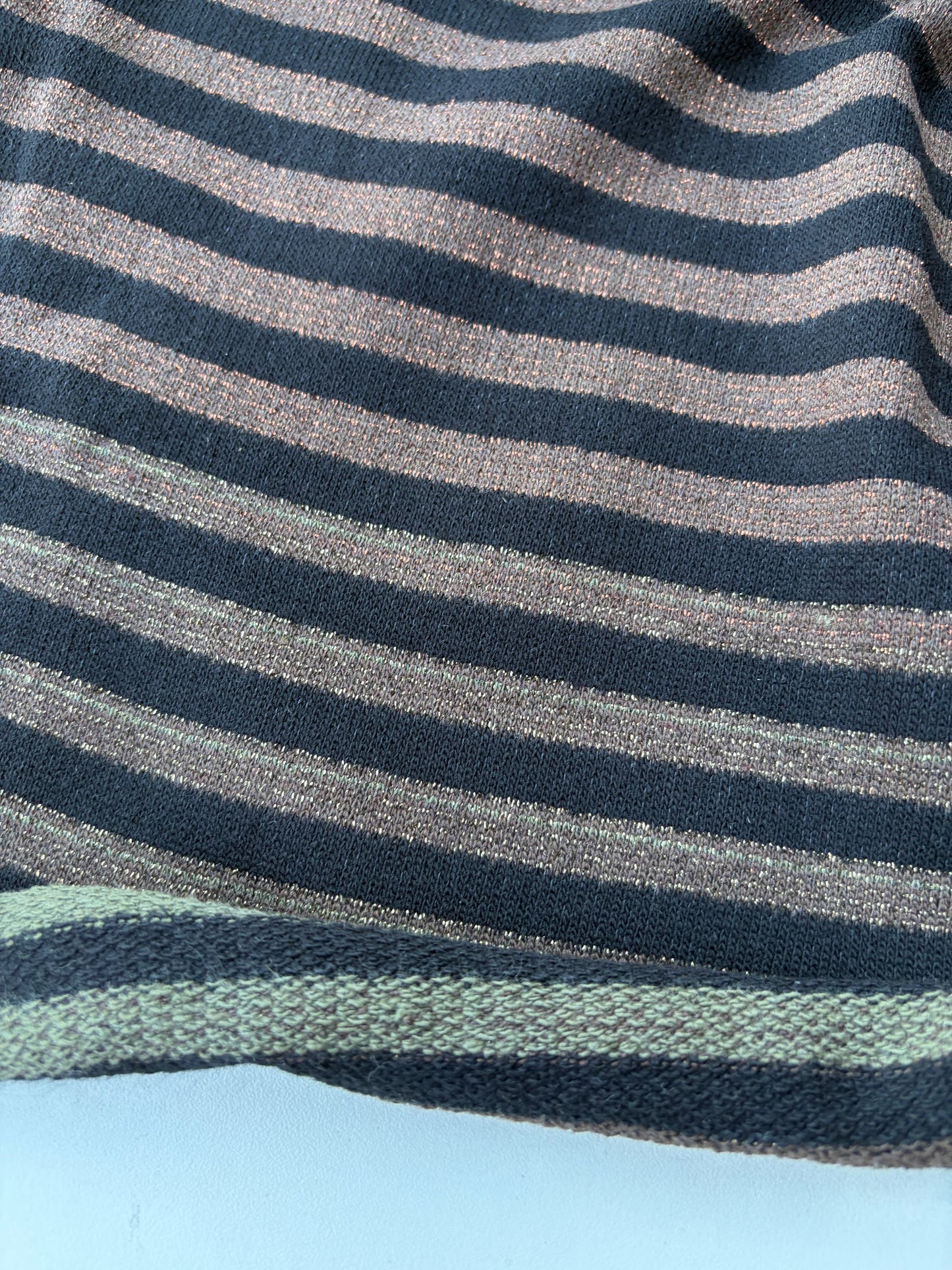 BILLY 009 Black/brown striped French Terry with lurex