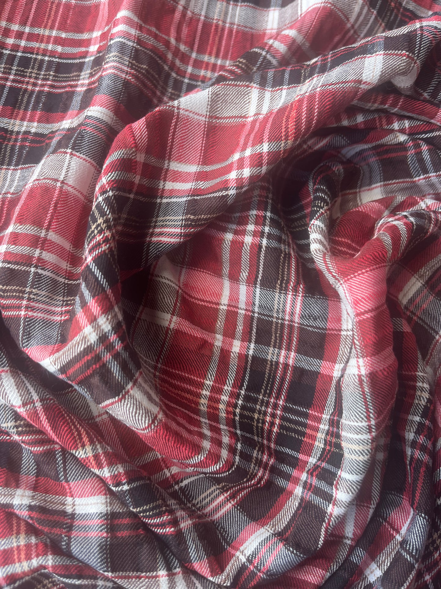 MONTI 006 43910/2 crinkle cramming cotton check brown/red