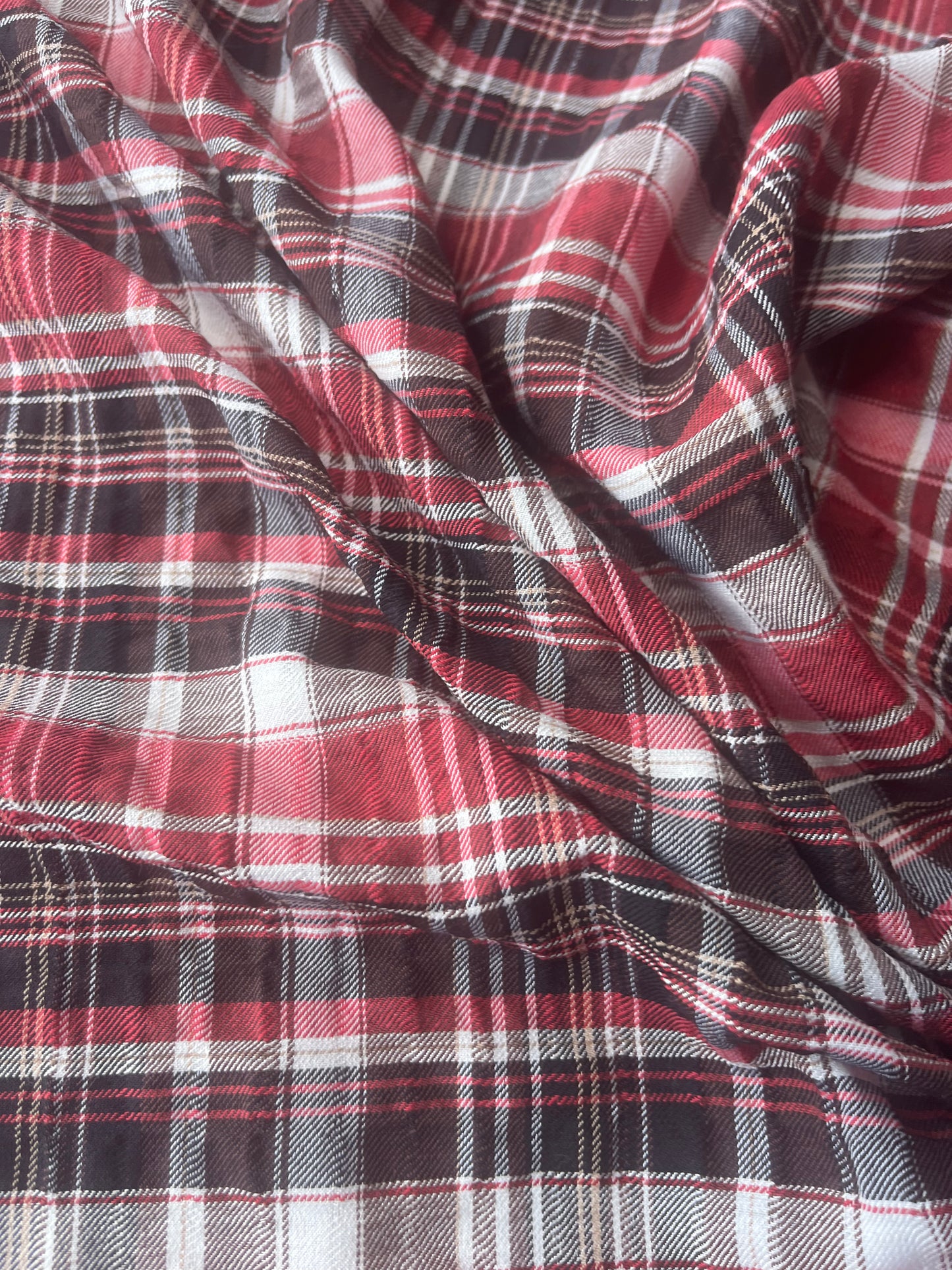 MONTI 006 43910/2 crinkle cramming cotton check brown/red
