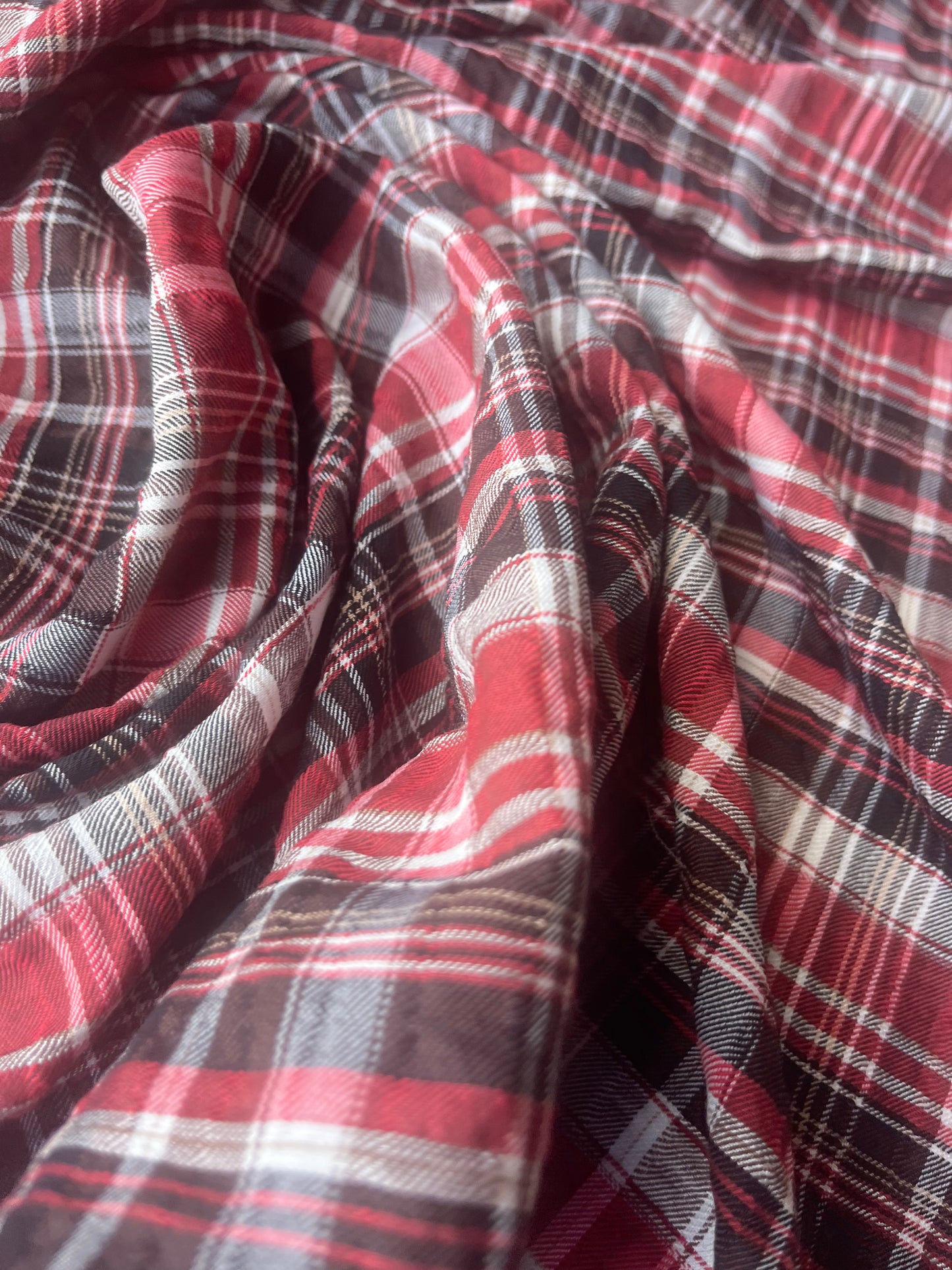 MONTI 006 43910/2 crinkle cramming cotton check brown/red