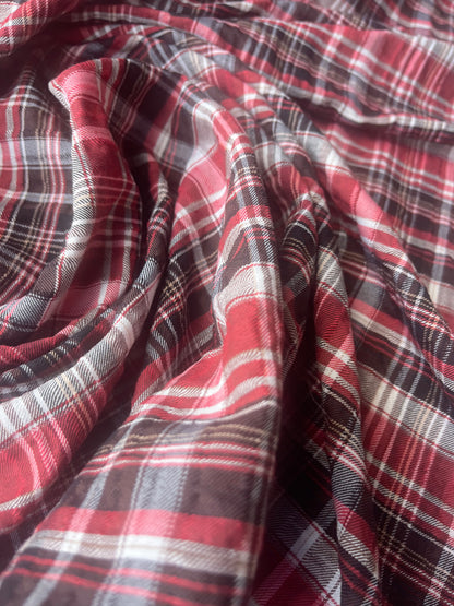 MONTI 006 43910/2 crinkle cramming cotton check brown/red