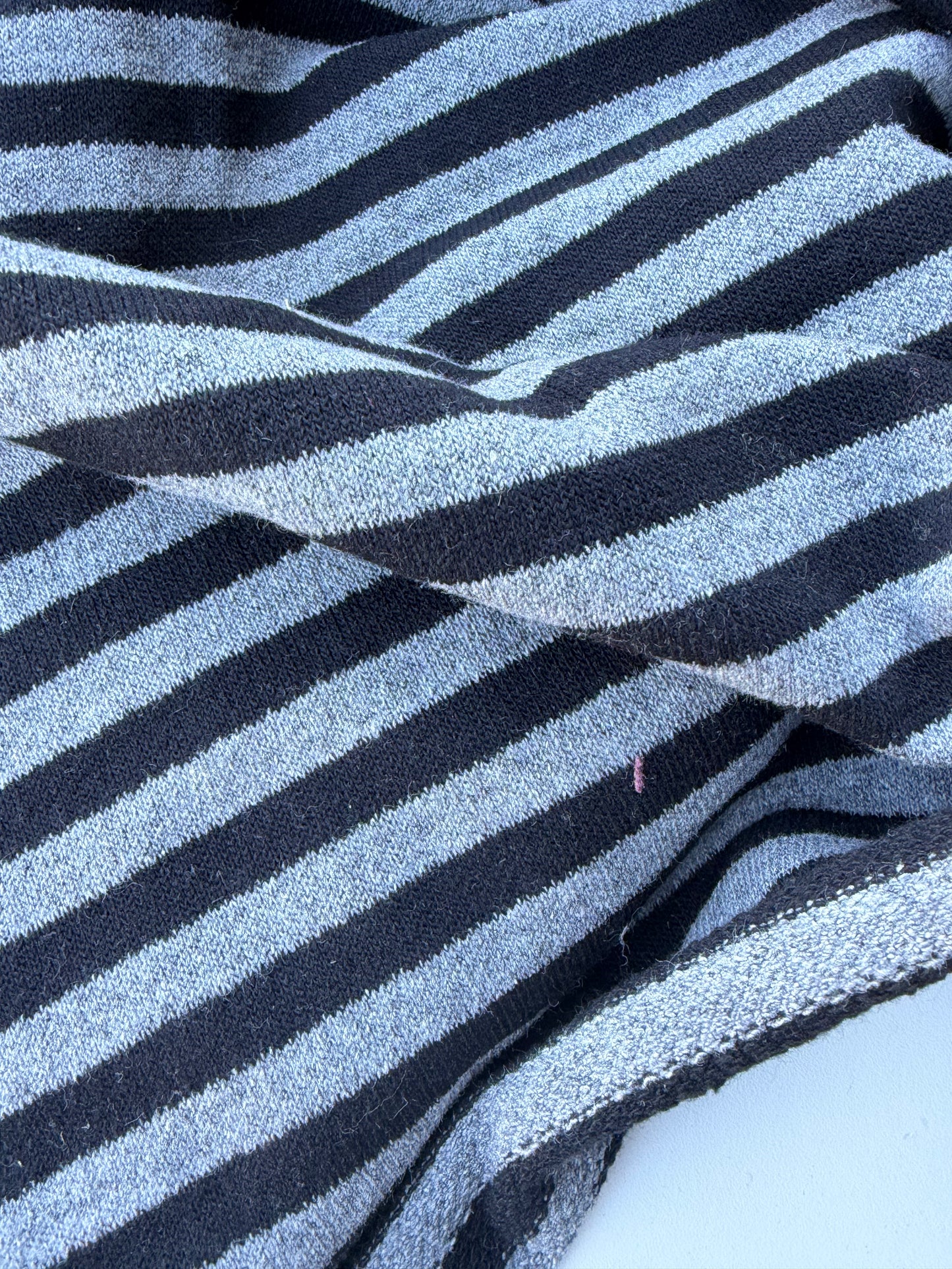 BILLY 010 Black/grey striped French Terry