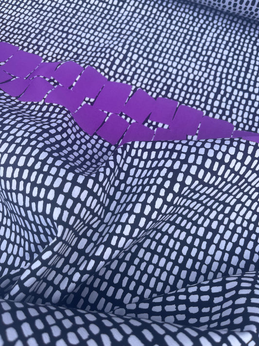 BONOTTO 022 jacquard black white with purple repeat