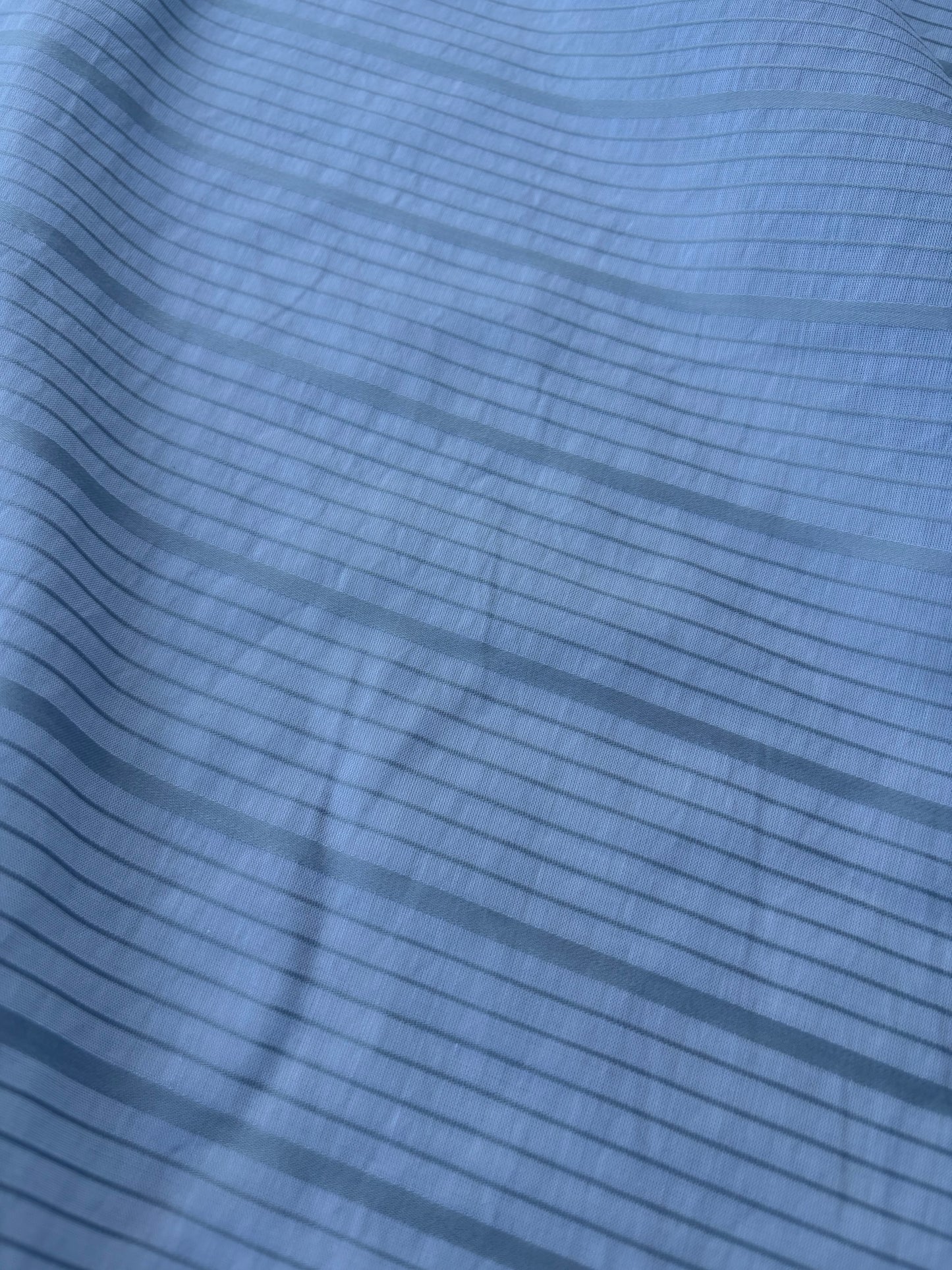 AMI 049 yarn dyed cotton voile stripes light blue