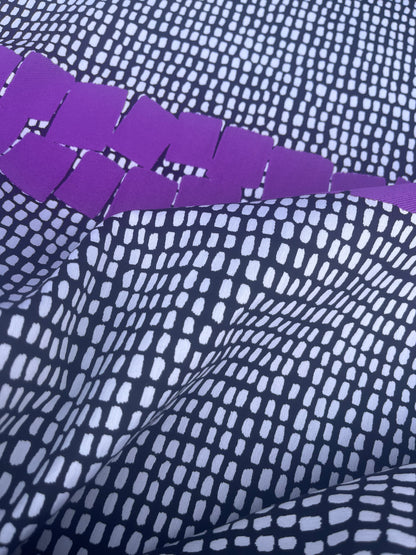 BONOTTO 022 jacquard black white with purple repeat