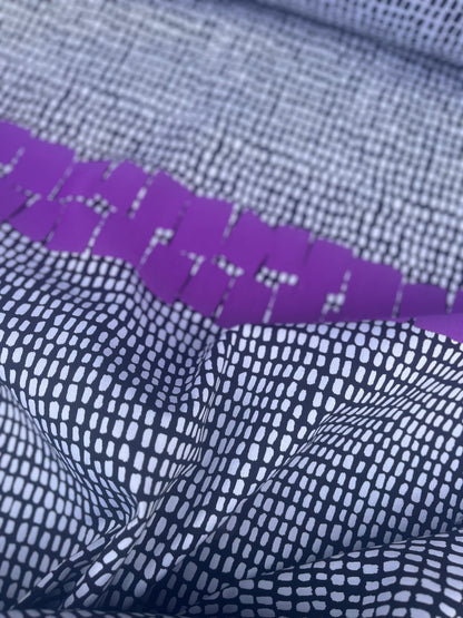 BONOTTO 022 jacquard black white with purple repeat