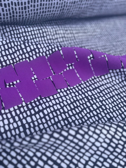 BONOTTO 022 jacquard black white with purple repeat