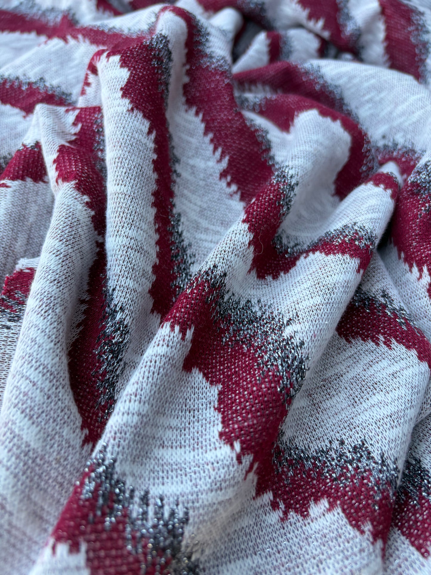 BILLY 012 burgundy/silver  cotton jersey jacquard