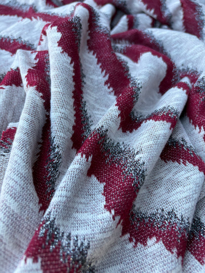 BILLY 012 burgundy/silver  cotton jersey jacquard