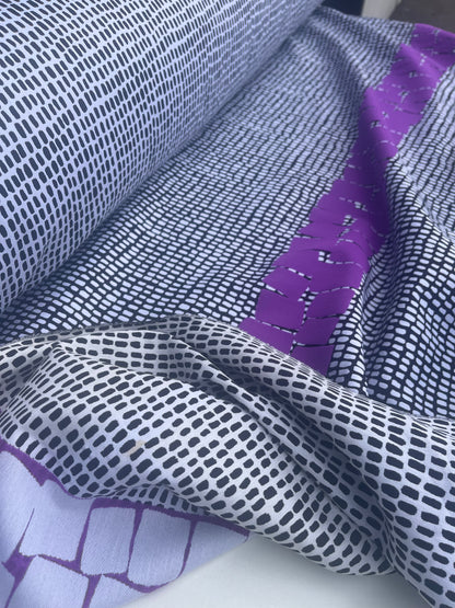BONOTTO 022 jacquard black white with purple repeat