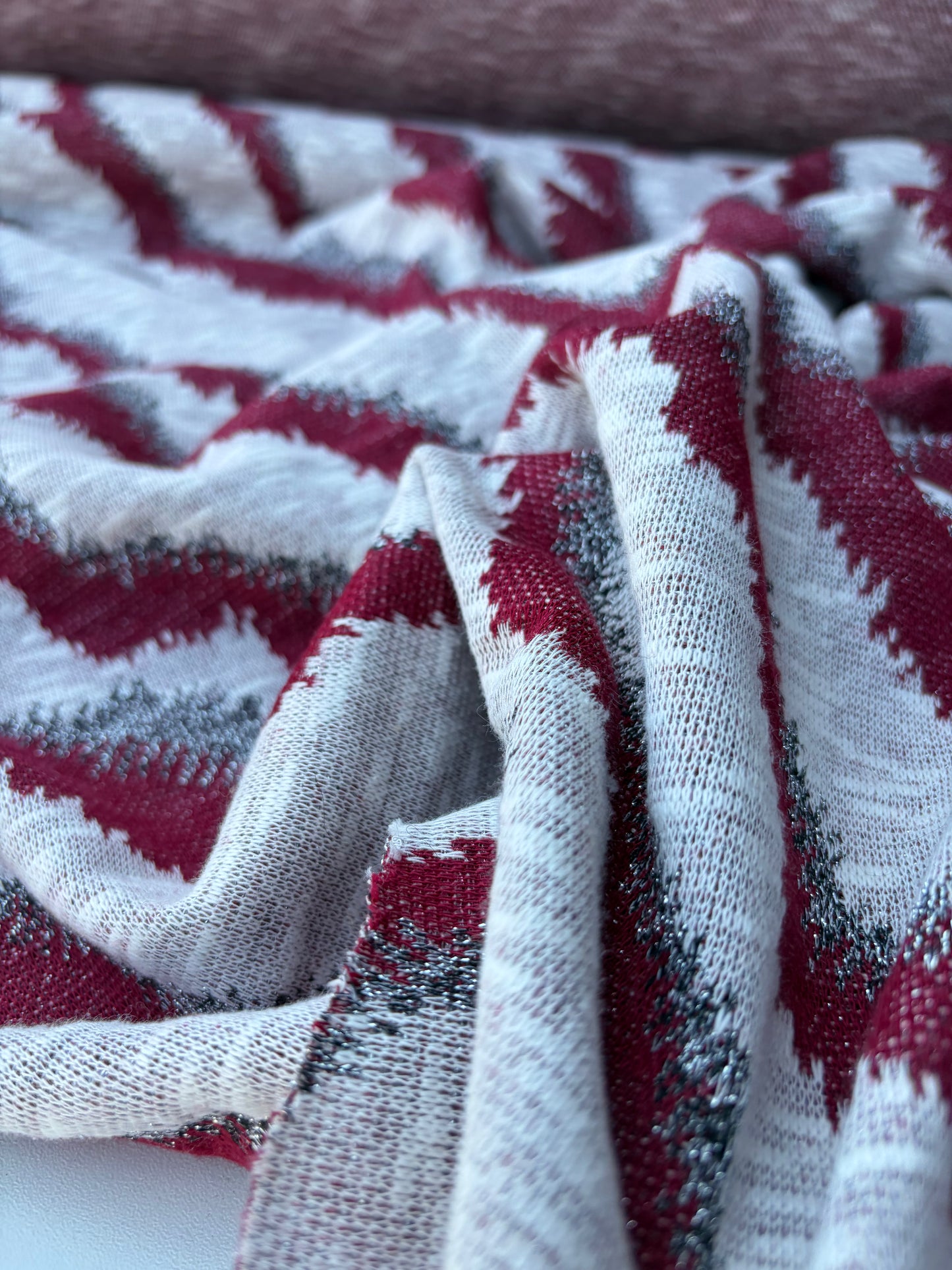 BILLY 012 burgundy/silver  cotton jersey jacquard