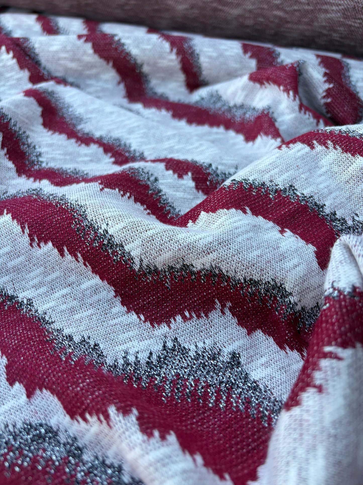 BILLY 012 burgundy/silver  cotton jersey jacquard