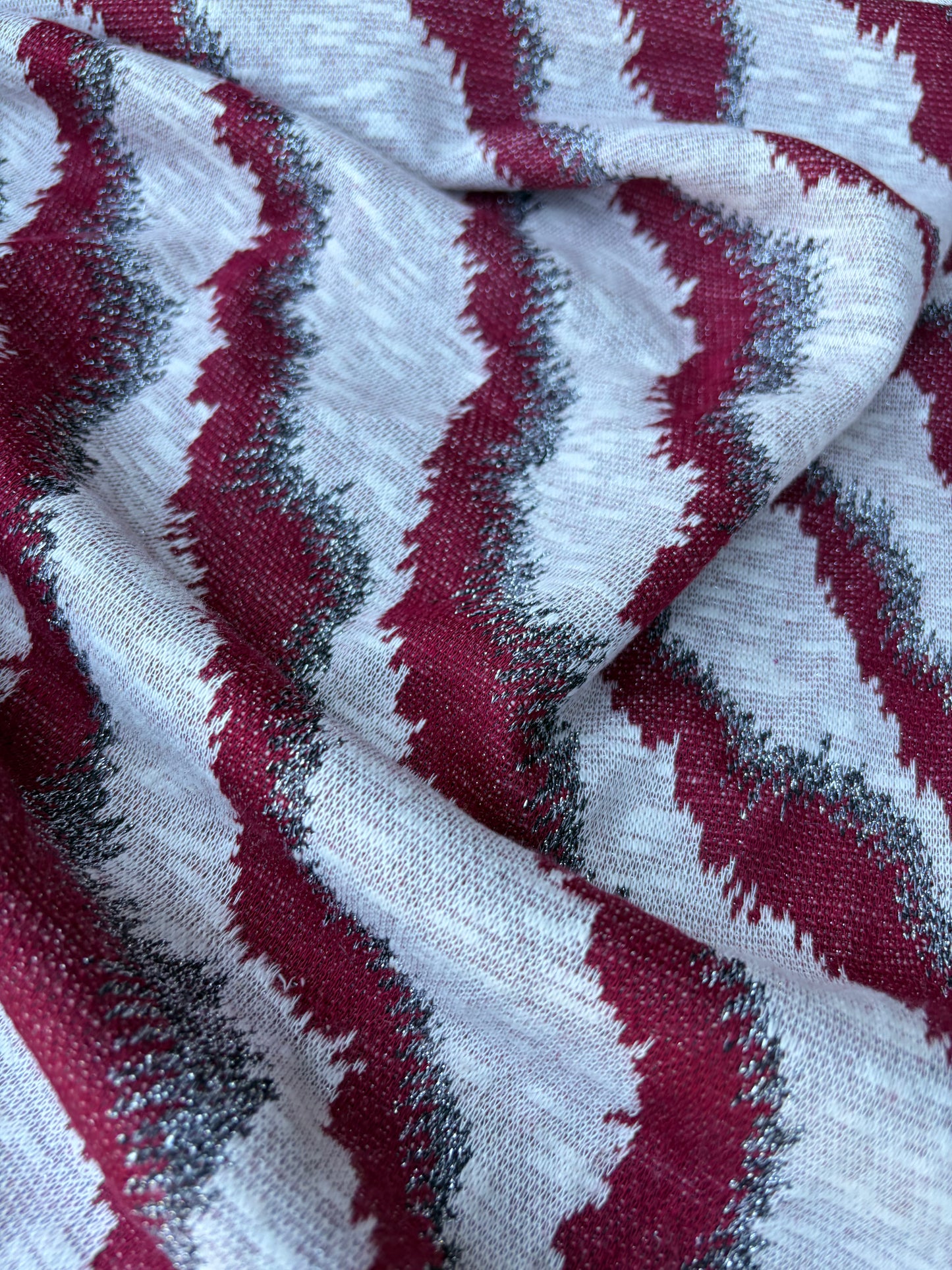 BILLY 012 burgundy/silver  cotton jersey jacquard