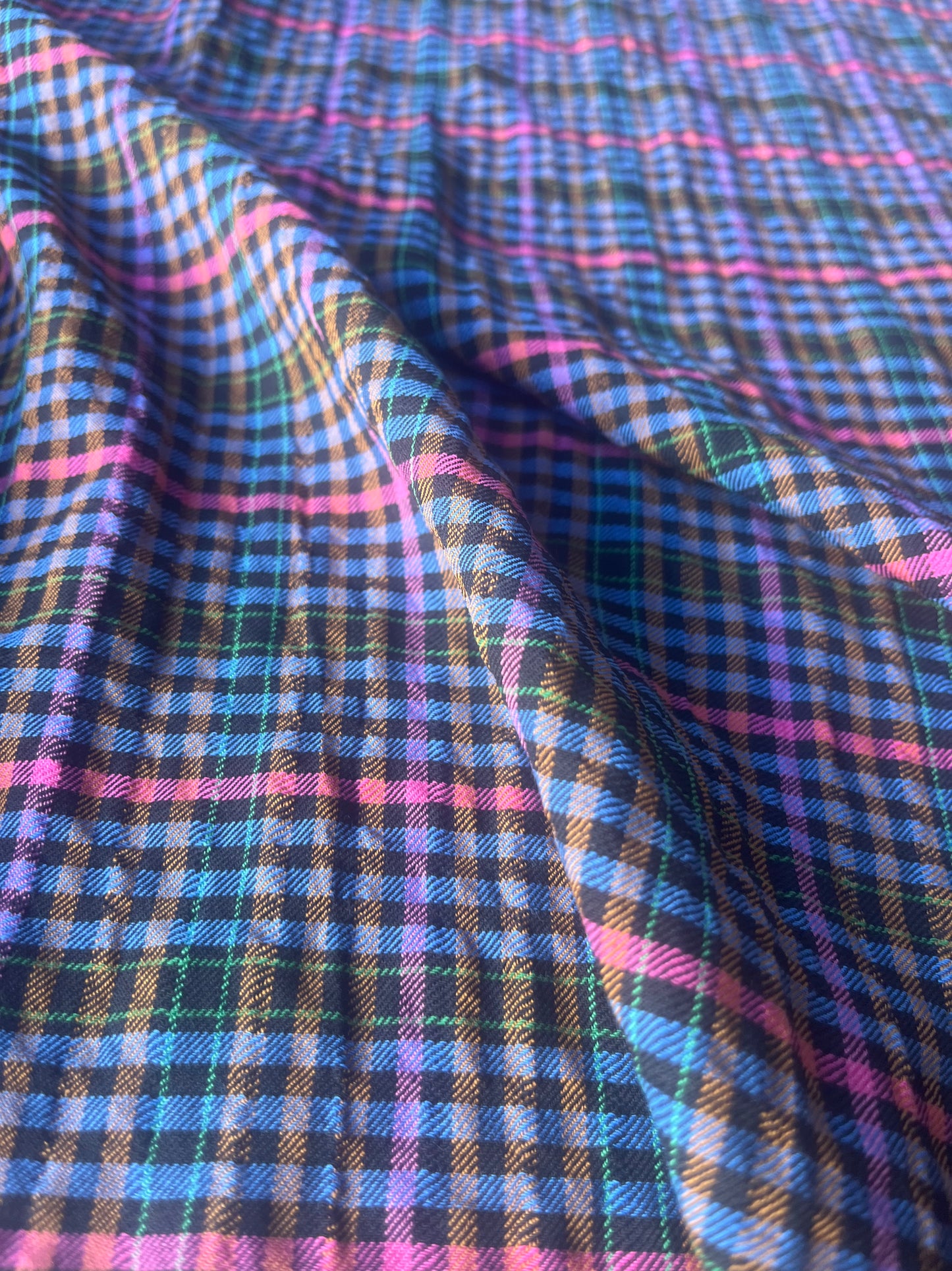 MONTI 014 44031/2 crinkle cramming cotton check pink/blue/green/orange