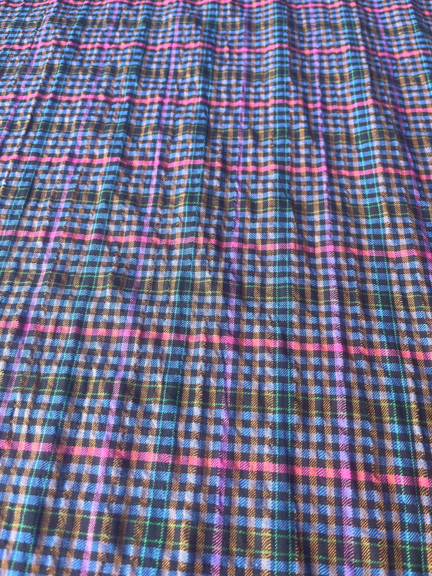 MONTI 014 44031/2 crinkle cramming cotton check pink/blue/green/orange