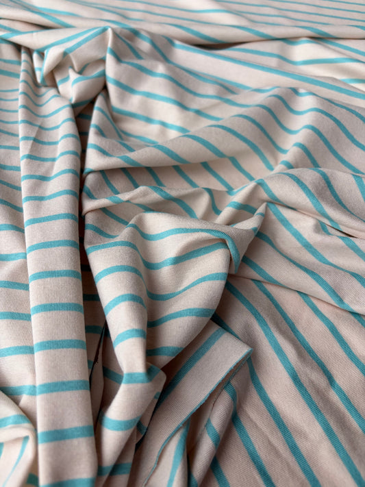 FREDO 003 viiscose jersey stripes white/aqua
