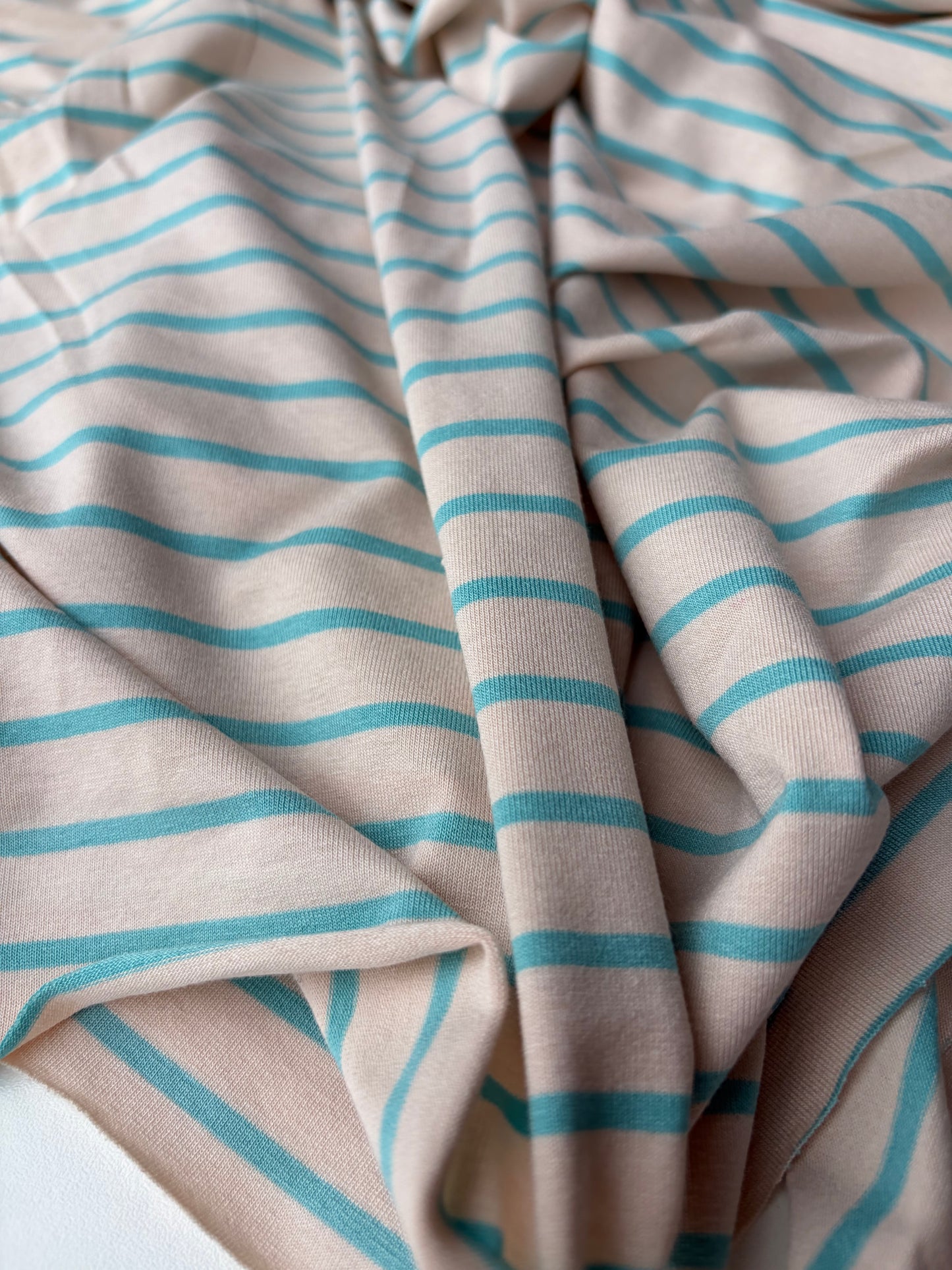 FREDO 003 viiscose jersey stripes white/aqua