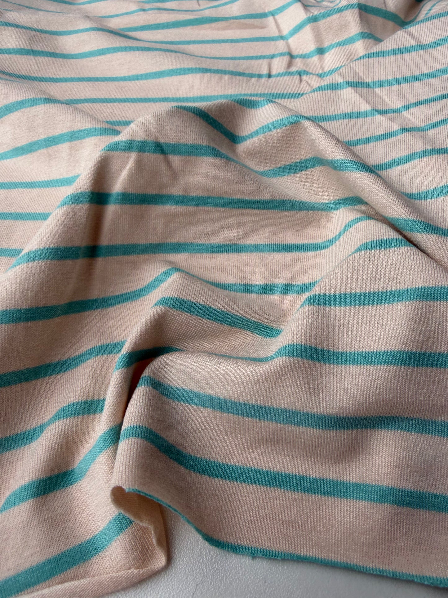 FREDO 003 viiscose jersey stripes white/aqua