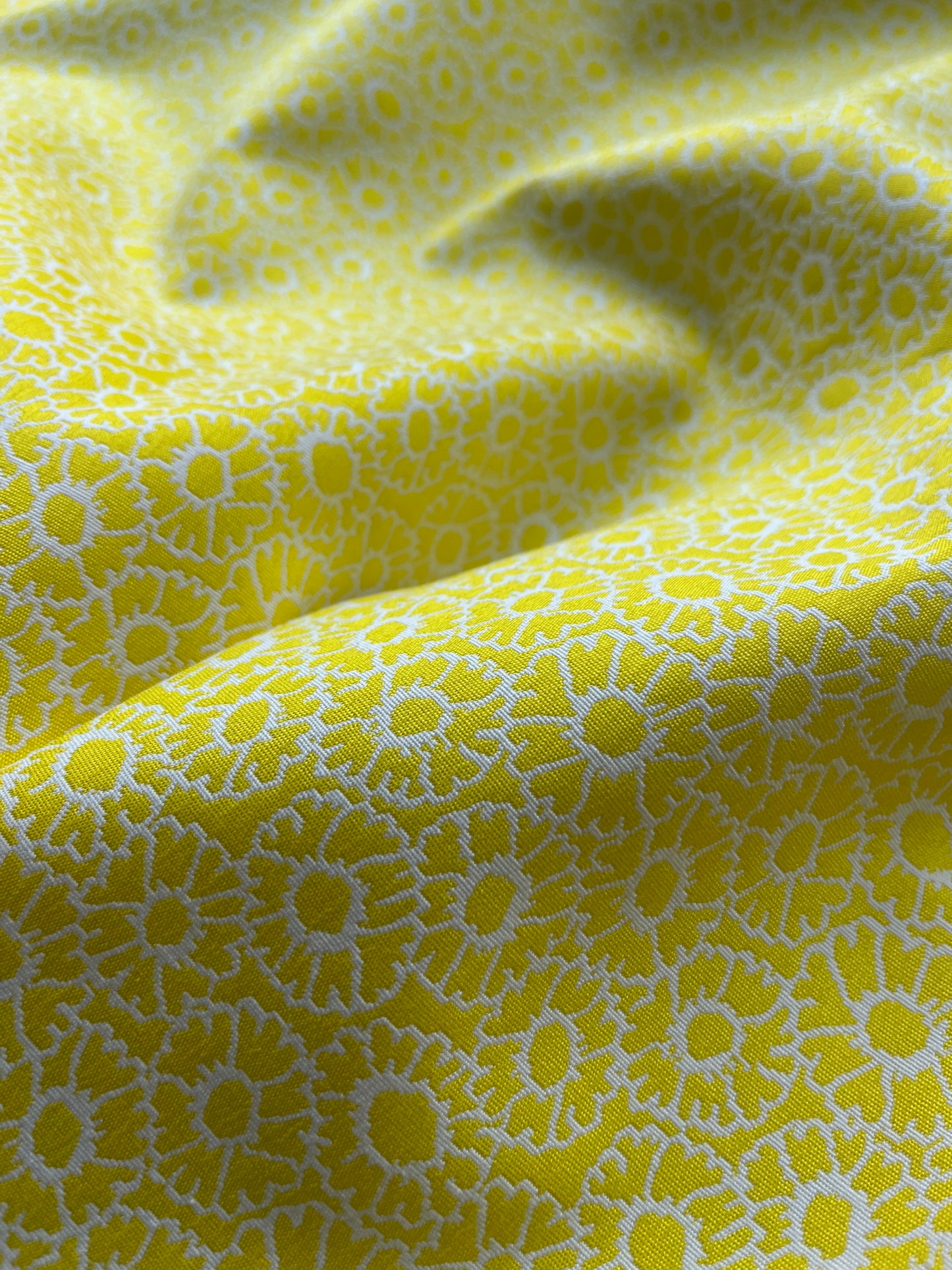 Jacques 007 cotton stretch jacquard yellow/white marguerites