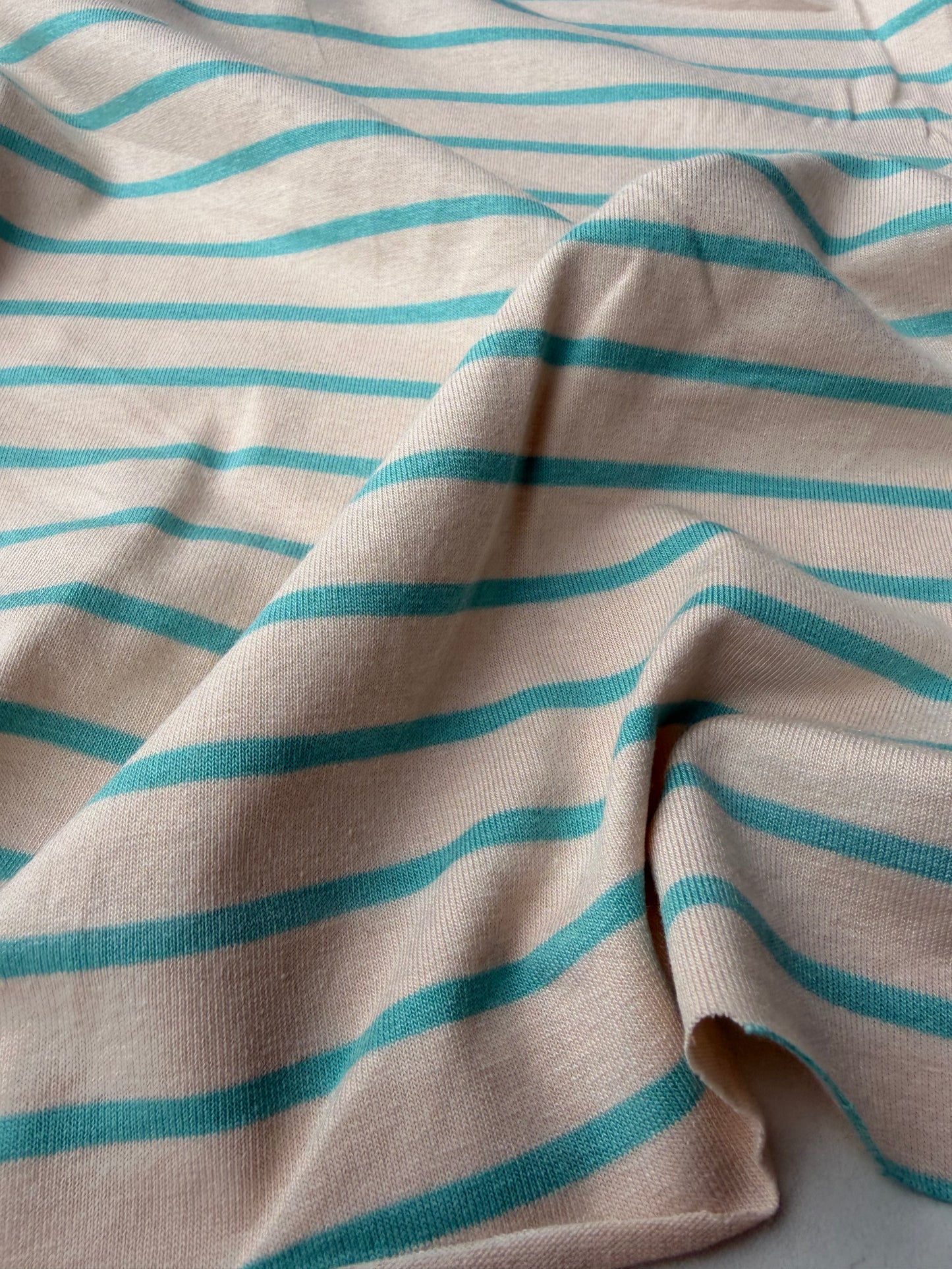 FREDO 003 viiscose jersey stripes white/aqua