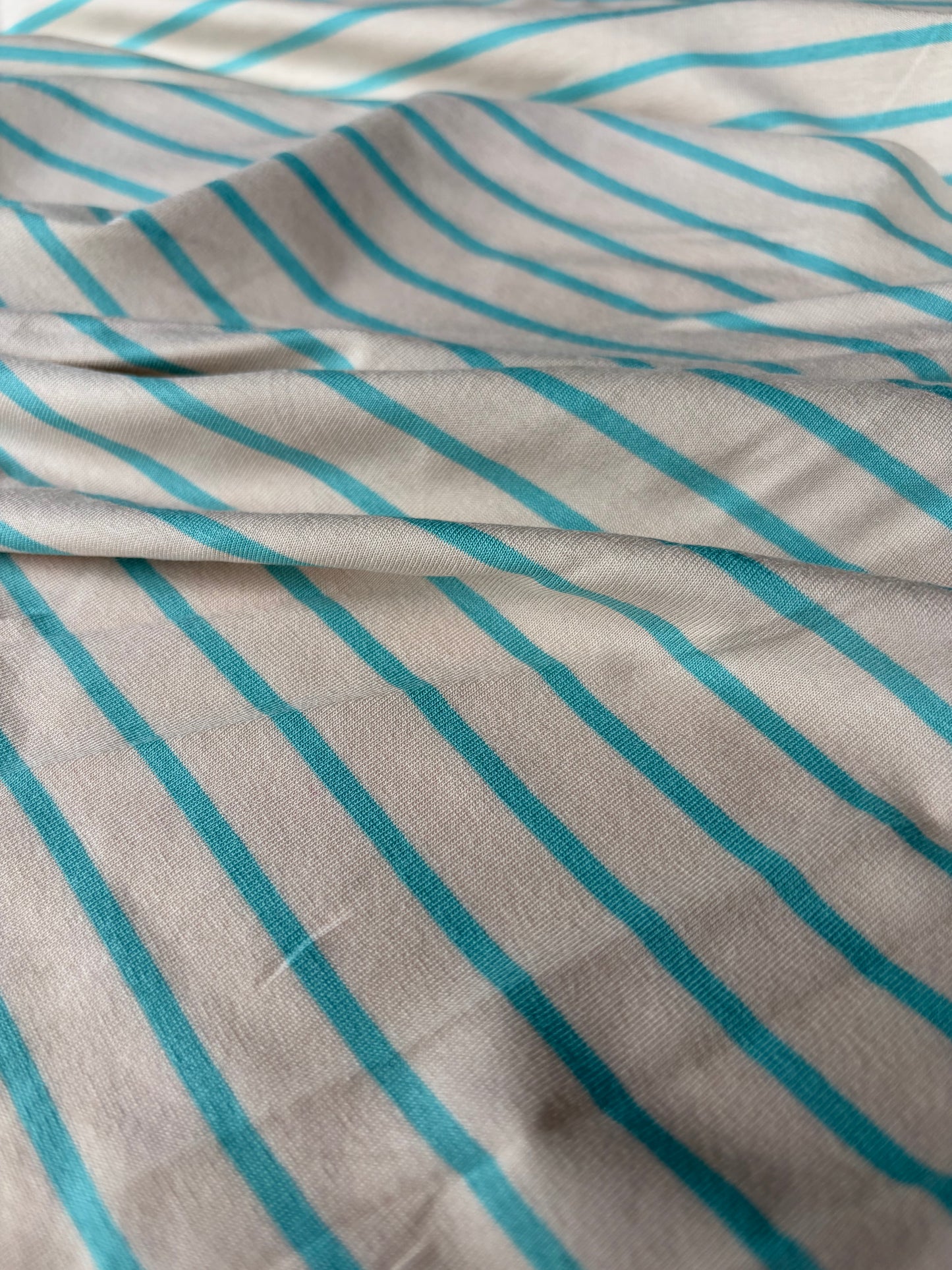 FREDO 003 viiscose jersey stripes white/aqua