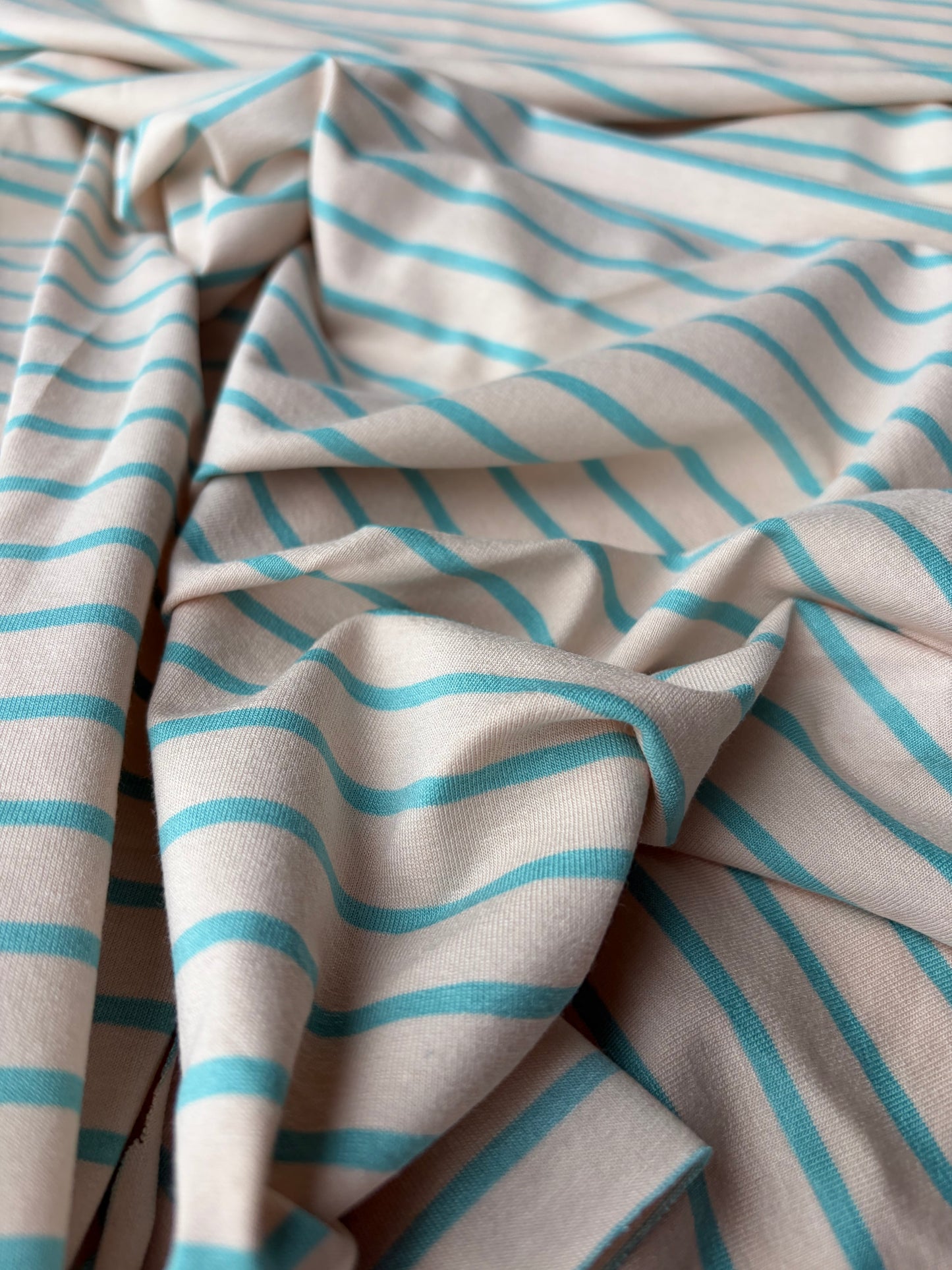 FREDO 003 viiscose jersey stripes white/aqua