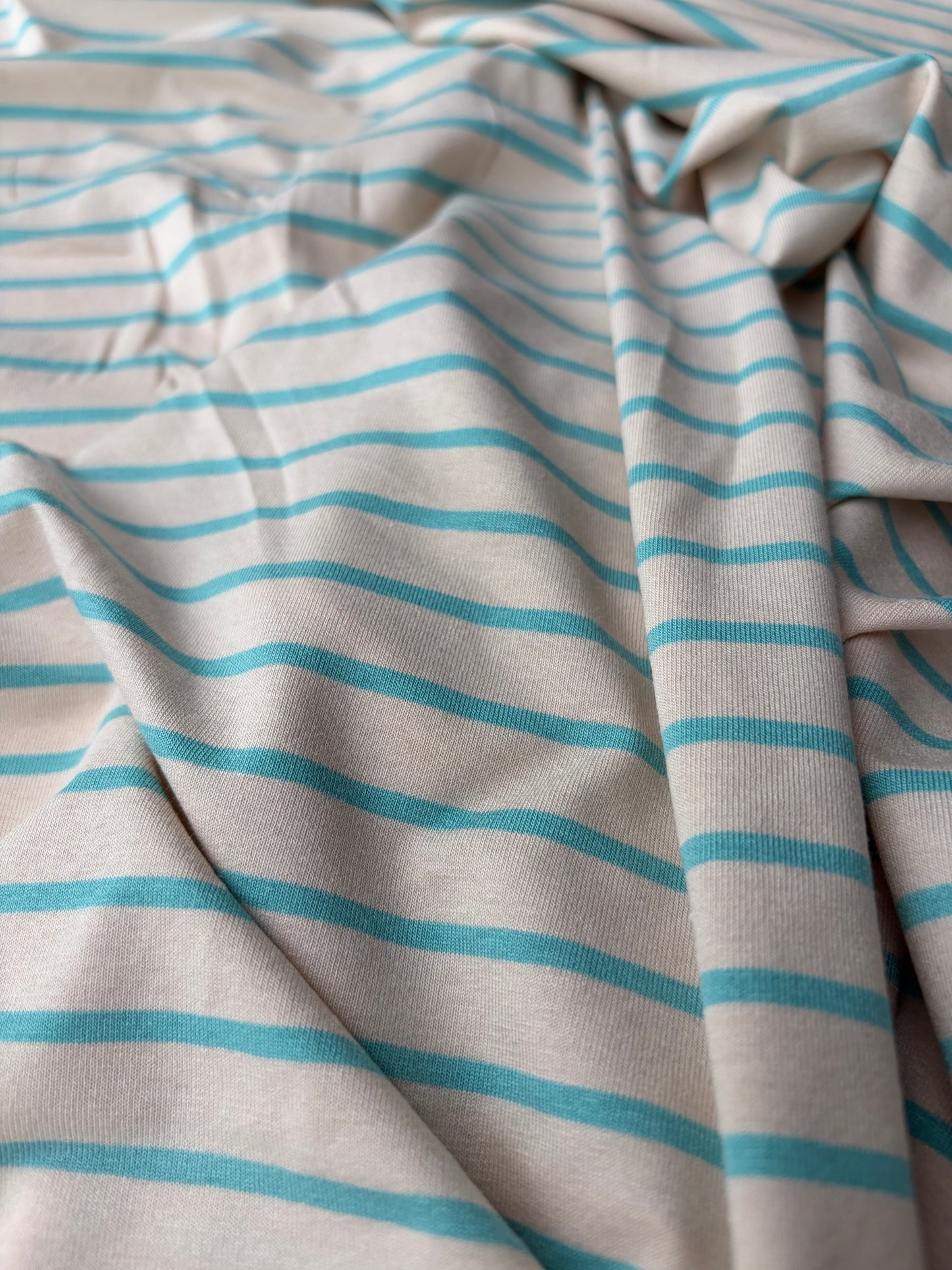 FREDO 003 viiscose jersey stripes white/aqua