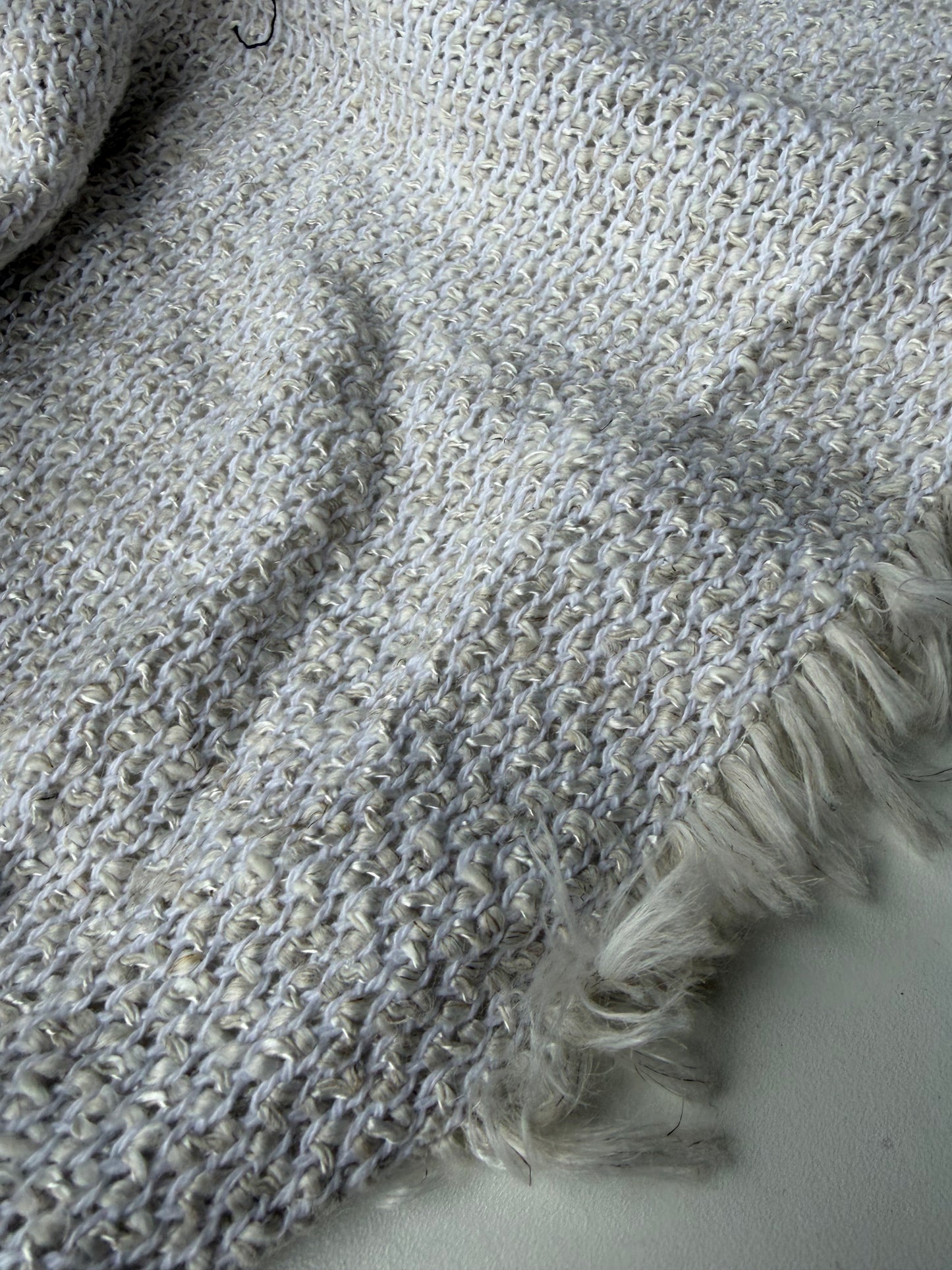 FREDO 004 cotton tweed Chanel style white/silver